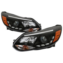 Ford Focus 12-14 Strålkastare (Passar ej Xenon/HID-Modeller) - DRL - Svarta Spyder Auto